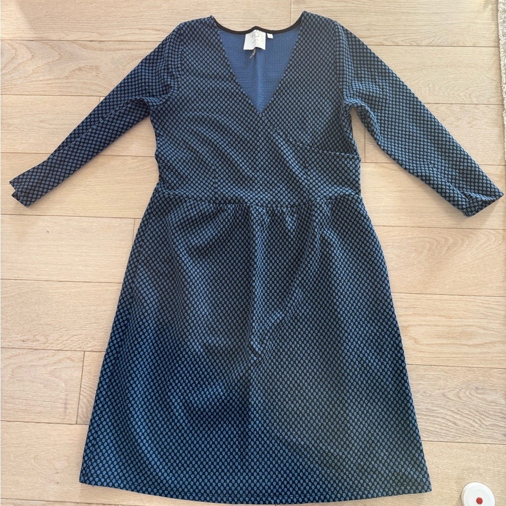HD in Paris (Anthropologie) Blue & Black Textured Mini Dress – Size M